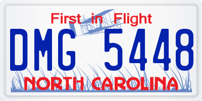 NC license plate DMG5448