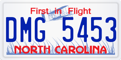 NC license plate DMG5453
