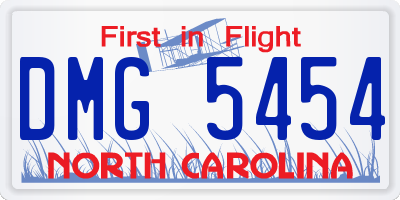 NC license plate DMG5454