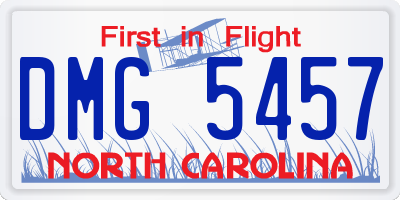 NC license plate DMG5457