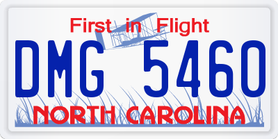 NC license plate DMG5460
