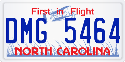 NC license plate DMG5464