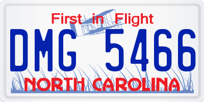 NC license plate DMG5466