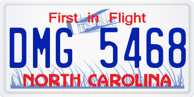 NC license plate DMG5468