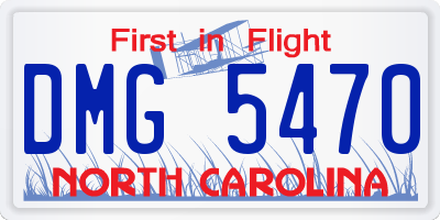 NC license plate DMG5470