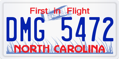NC license plate DMG5472