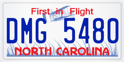 NC license plate DMG5480
