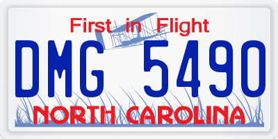 NC license plate DMG5490