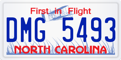 NC license plate DMG5493