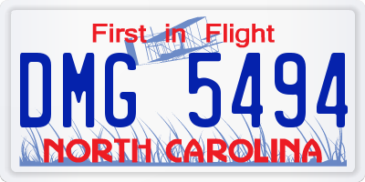 NC license plate DMG5494