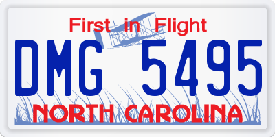 NC license plate DMG5495