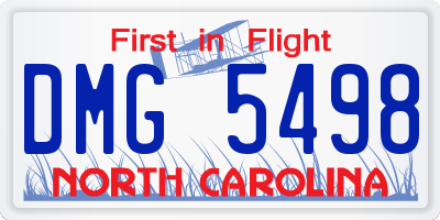 NC license plate DMG5498