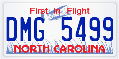 NC license plate DMG5499