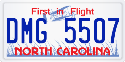 NC license plate DMG5507