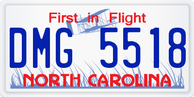NC license plate DMG5518