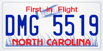 NC license plate DMG5519