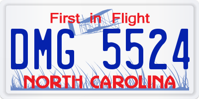 NC license plate DMG5524