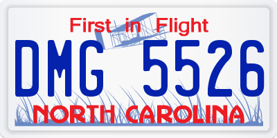 NC license plate DMG5526