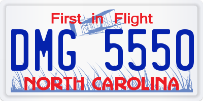 NC license plate DMG5550