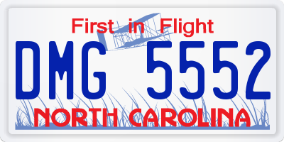 NC license plate DMG5552