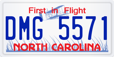 NC license plate DMG5571