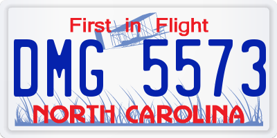 NC license plate DMG5573
