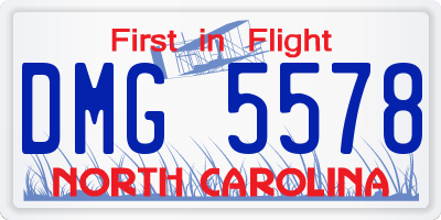 NC license plate DMG5578