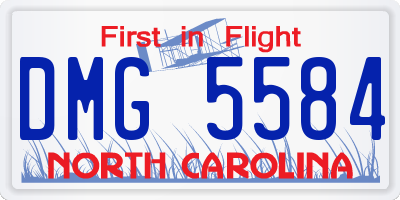 NC license plate DMG5584