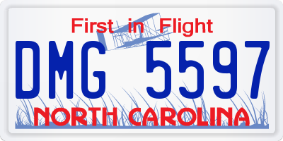 NC license plate DMG5597