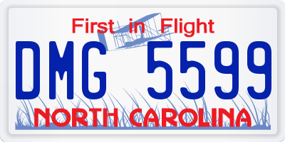 NC license plate DMG5599