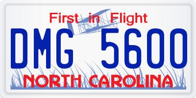 NC license plate DMG5600