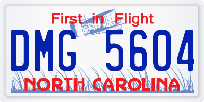 NC license plate DMG5604