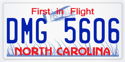 NC license plate DMG5606