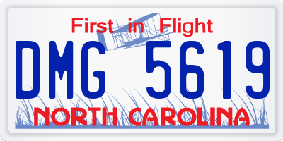 NC license plate DMG5619