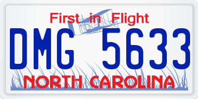 NC license plate DMG5633