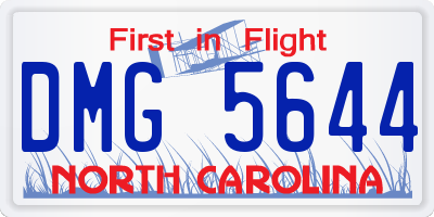NC license plate DMG5644