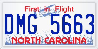 NC license plate DMG5663
