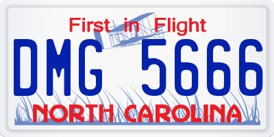 NC license plate DMG5666