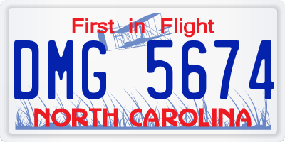 NC license plate DMG5674