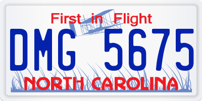 NC license plate DMG5675