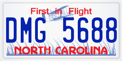 NC license plate DMG5688