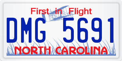 NC license plate DMG5691