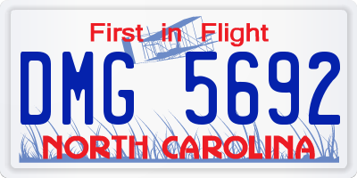 NC license plate DMG5692