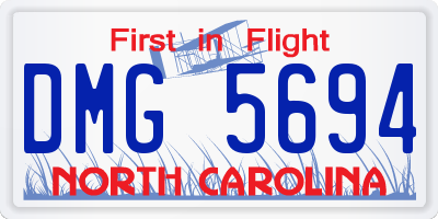 NC license plate DMG5694