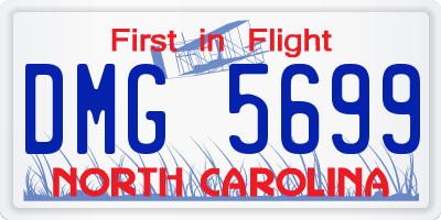 NC license plate DMG5699