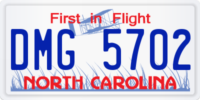 NC license plate DMG5702
