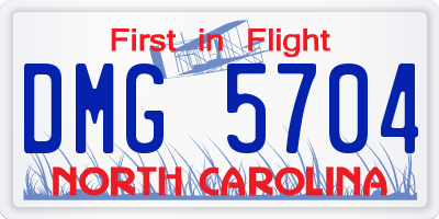 NC license plate DMG5704