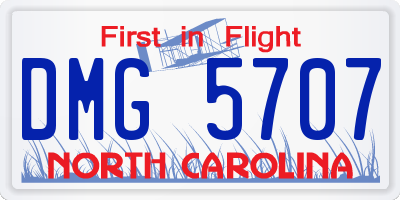 NC license plate DMG5707