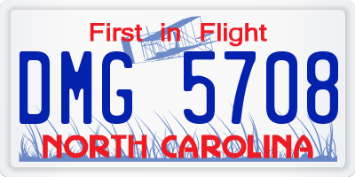 NC license plate DMG5708