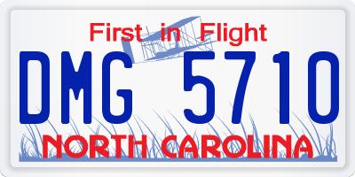 NC license plate DMG5710
